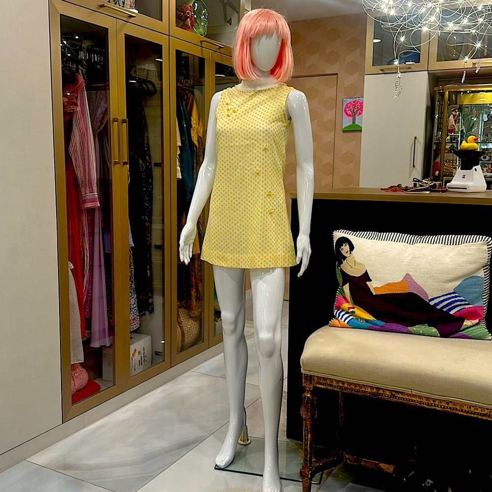 Itsy Bitsy Yellow Polka Dot Mini Dress